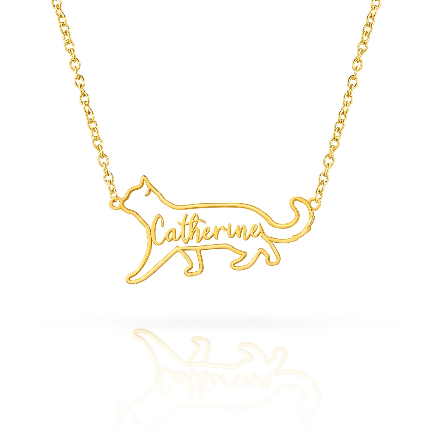 The Fine Line Portrait Cat – Custom Cat Silhouette Handcrafted Necklace