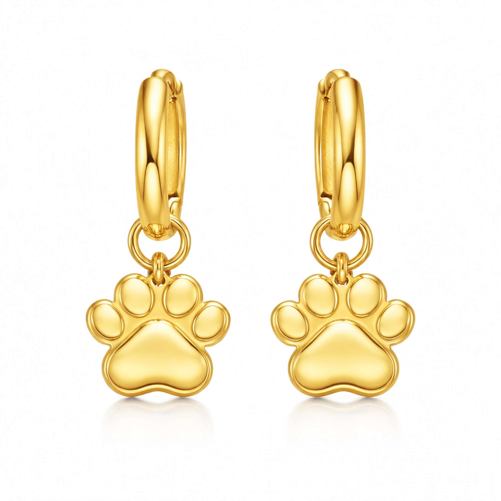 Soulyshine The Little Paw Huggie Earings in 18K Gold Vermeil/ Silver