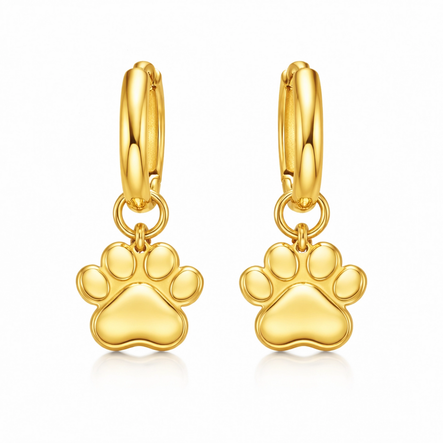 Soulyshine The Little Paw Huggie Earings in 18K Gold Vermeil/ Silver