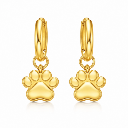 Soulyshine The Little Paw Huggie Earings in 18K Gold Vermeil/ Silver