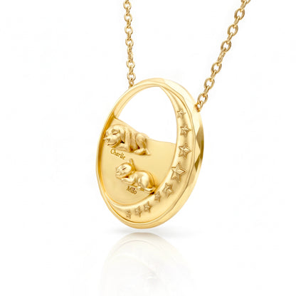 SoulyShine Starry Slumber – Personalized Pet in The Moon Necklace
