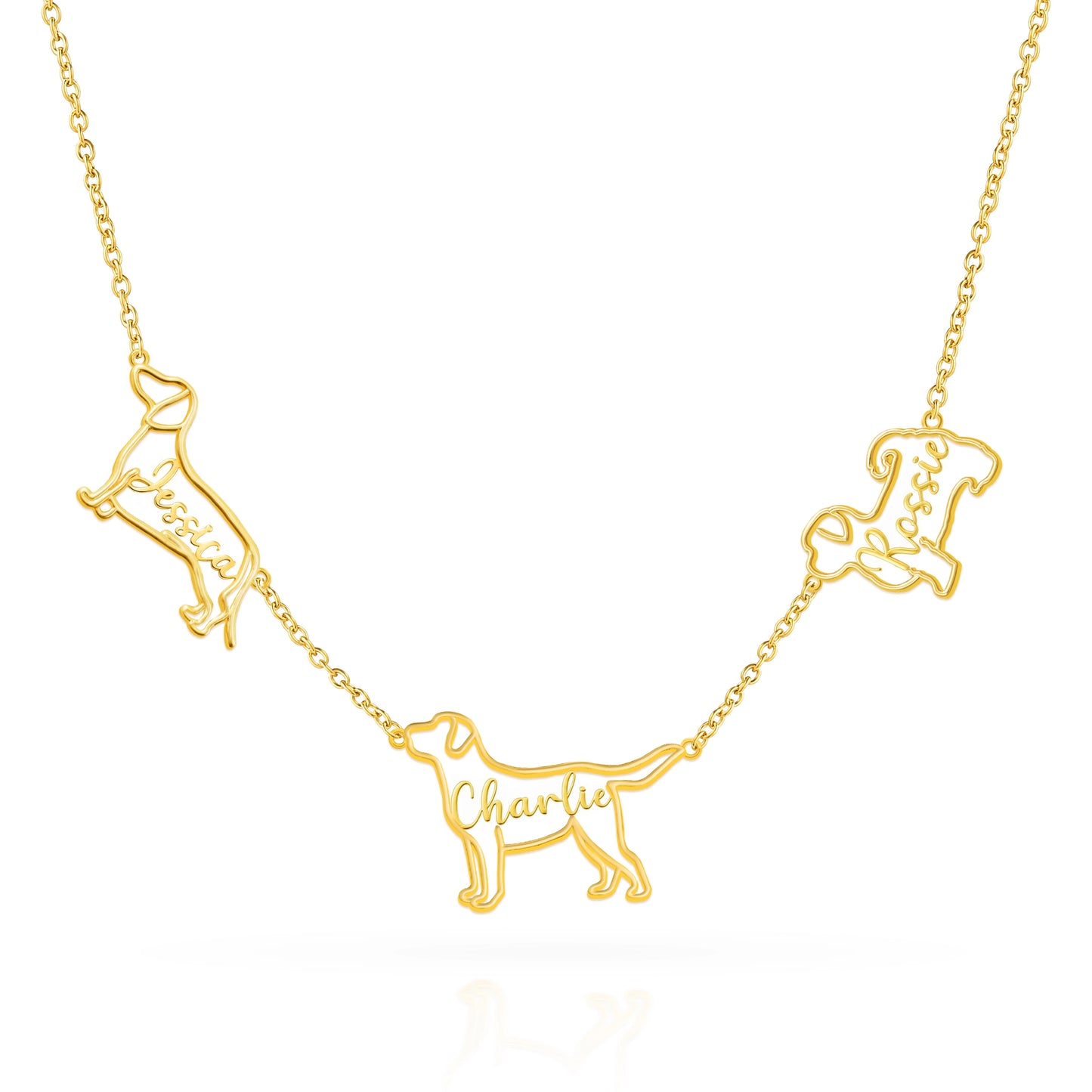 The Fine Line Portrait – Custom Dog Outline Handcrafted Necklace