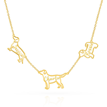 The Fine Line Portrait – Custom Dog Outline Handcrafted Necklace