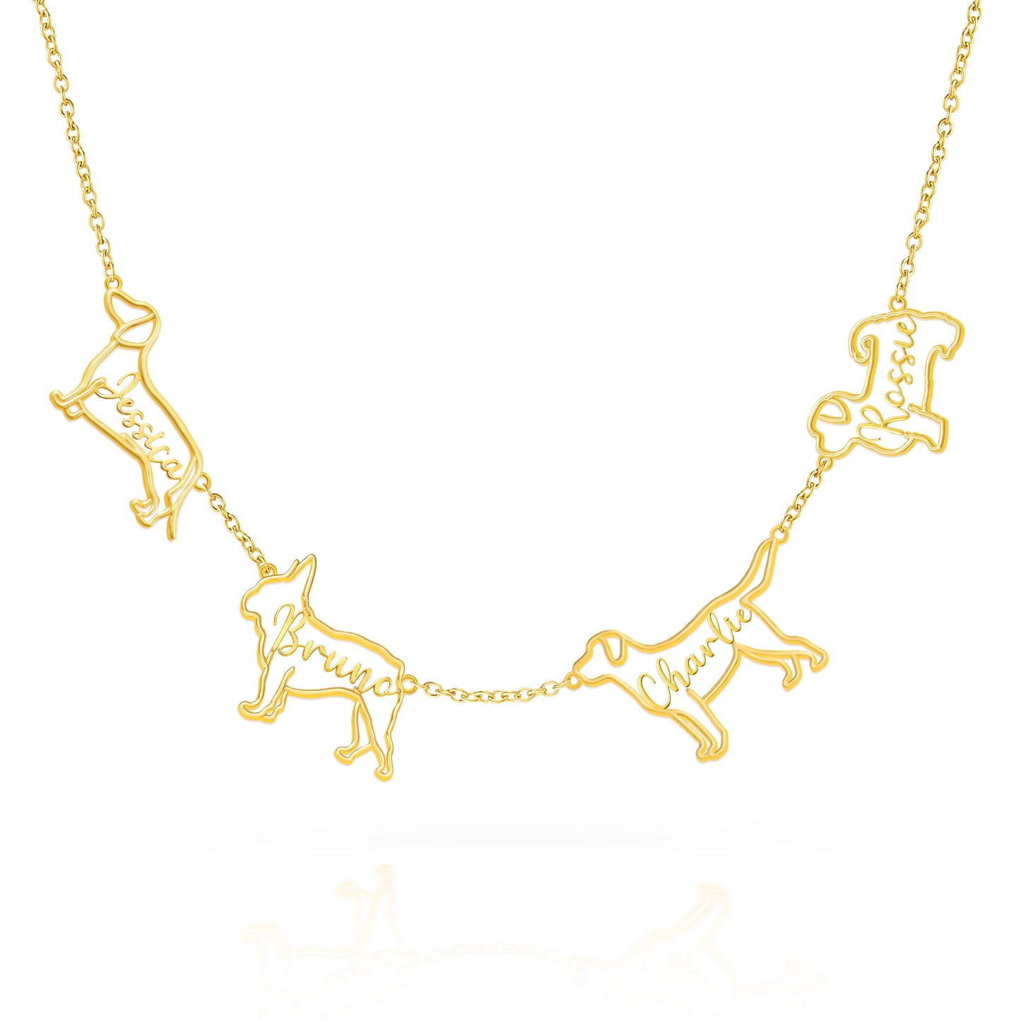 The Fine Line Portrait – Custom Dog Outline Handcrafted Necklace
