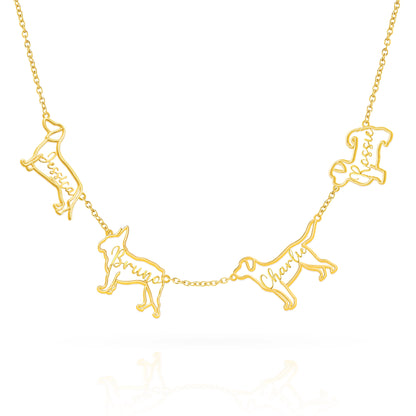 The Fine Line Portrait – Custom Dog Outline Handcrafted Necklace