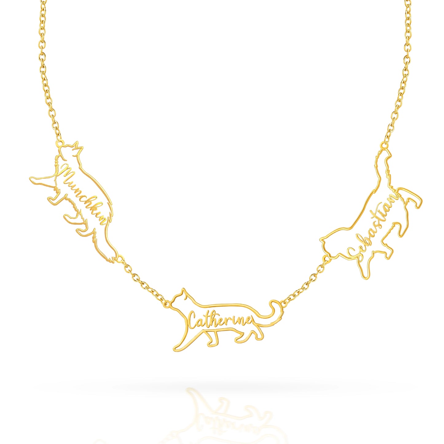 The Fine Line Portrait Cat – Custom Cat Silhouette Handcrafted Necklace