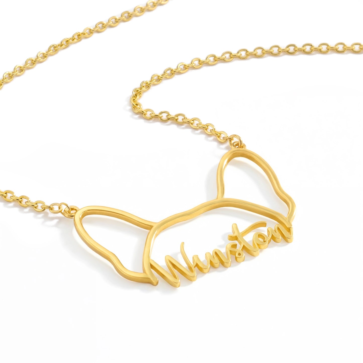 Soulyshine Whisper of Paws – Personalized Outline Your Pet's Face and Name Necklace