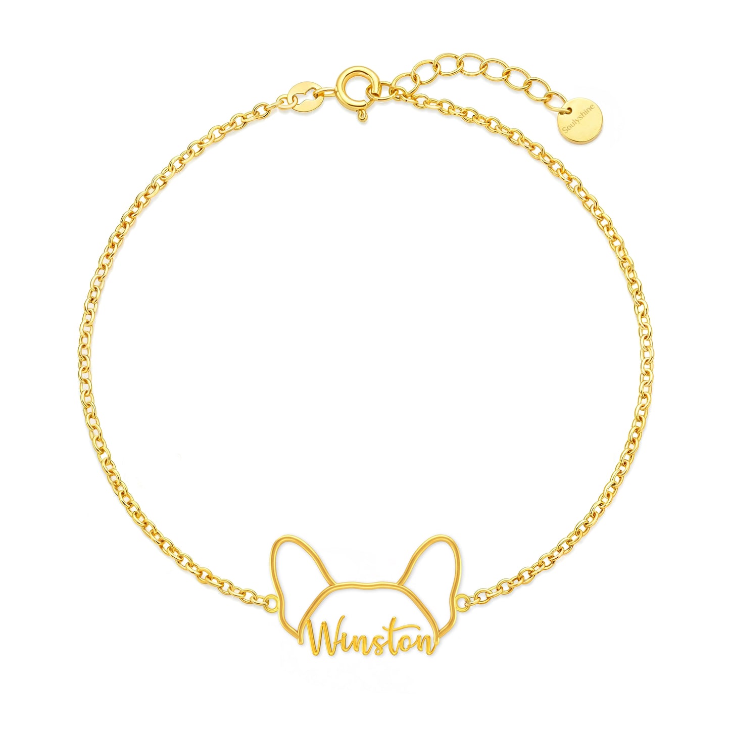 Soulyshine Whisper Outline Your Pet's Face and Name - Handcrafted Bracelet