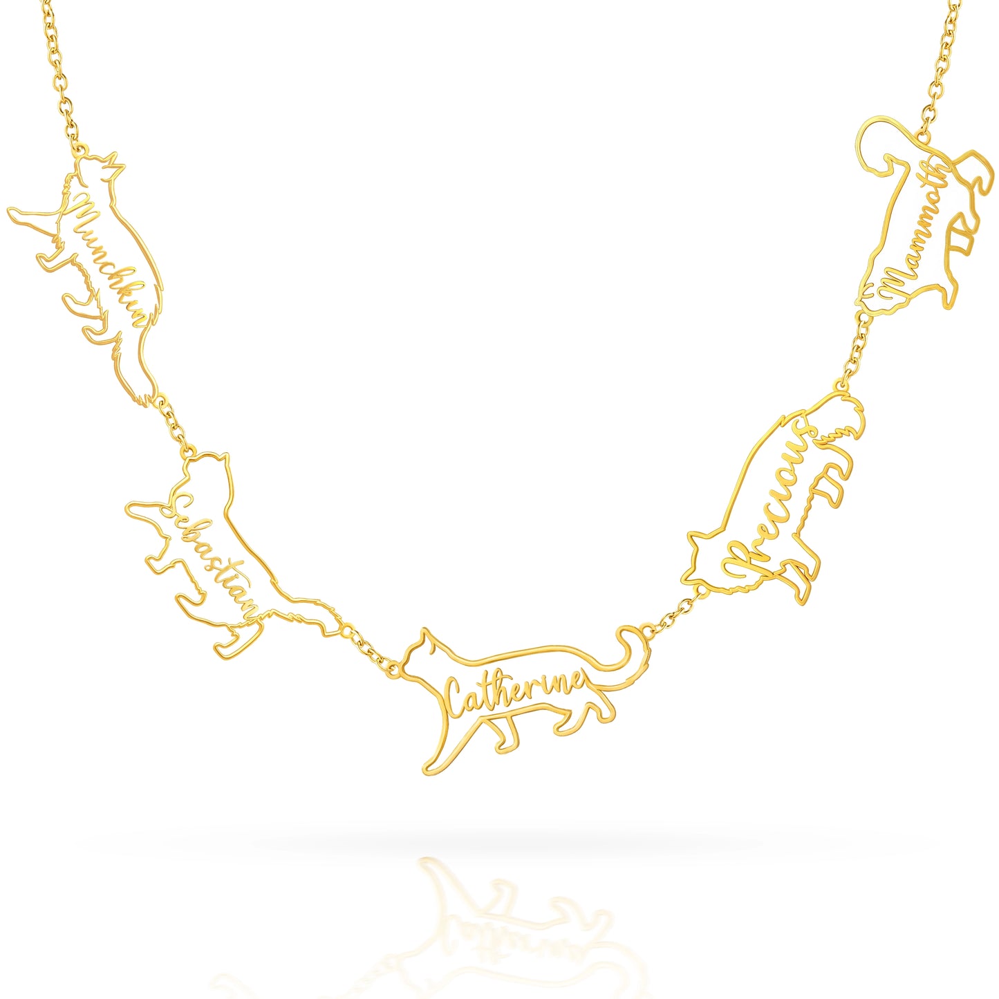 The Fine Line Portrait Cat – Custom Cat Silhouette Handcrafted Necklace