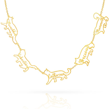 The Fine Line Portrait Cat – Custom Cat Silhouette Handcrafted Necklace