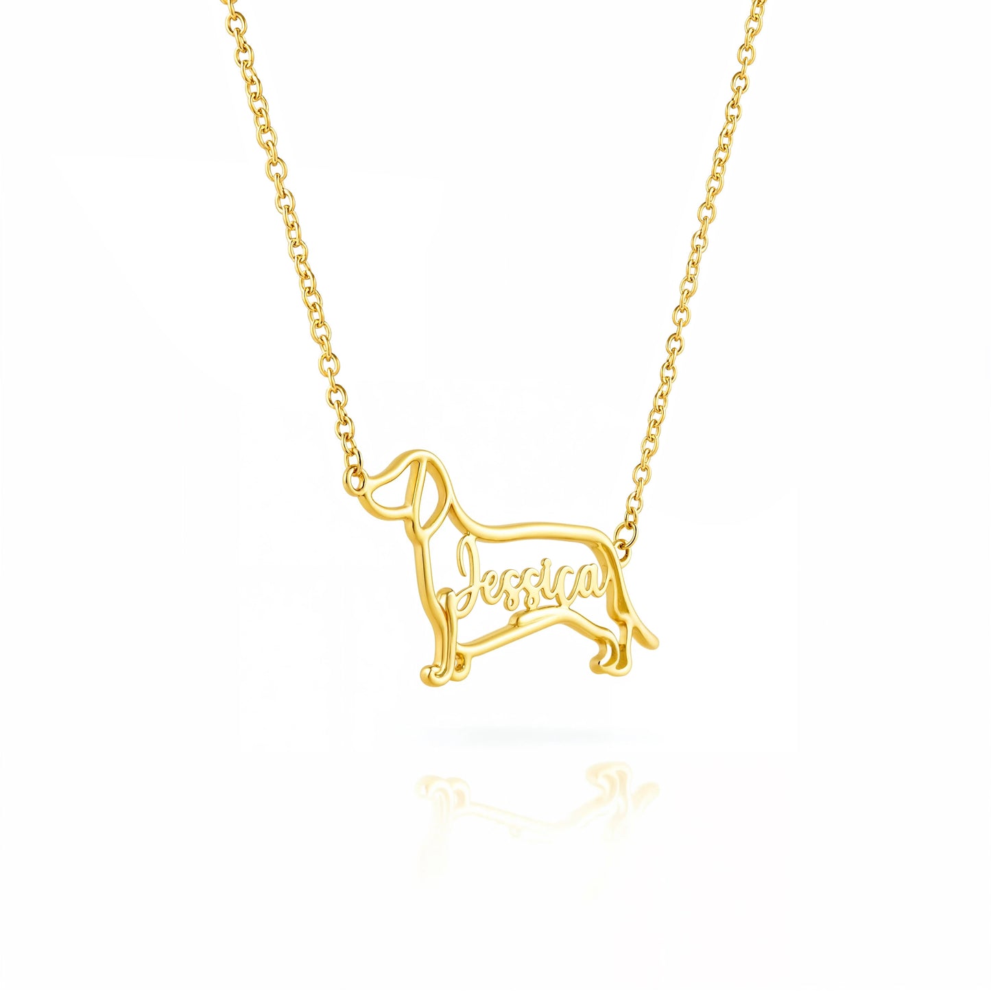 The Fine Line Portrait – Custom Dog Outline Handcrafted Necklace
