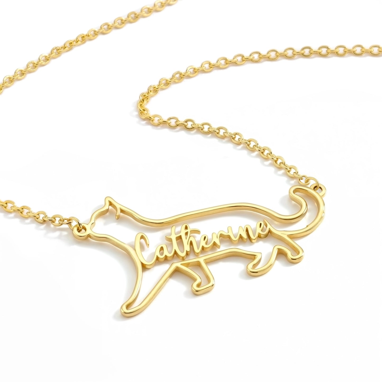 The Fine Line Portrait Cat – Custom Cat Silhouette Handcrafted Necklace