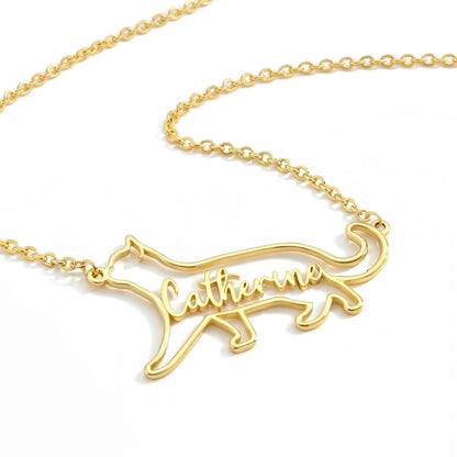 The Fine Line Portrait Cat – Custom Cat Silhouette Handcrafted Necklace