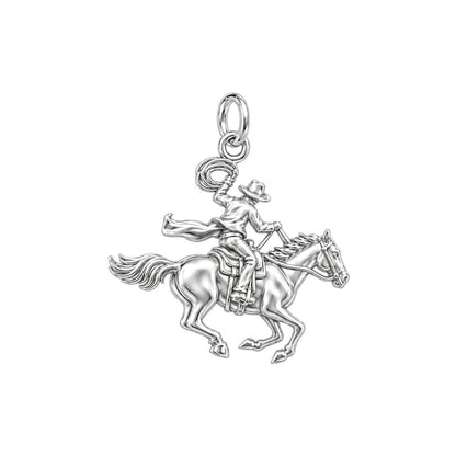 Galloping Cowboy Charm Bracelet – Personalized Horse Lover Gift – back of the charm, engraving area