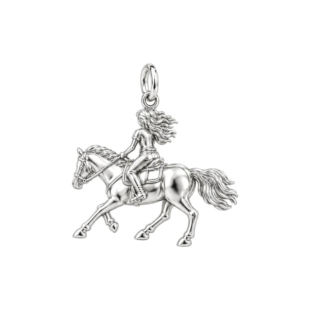 Galloping Grace Charm Bracelet – Personalized Horse Lover Gift – back of the charm, engraving area