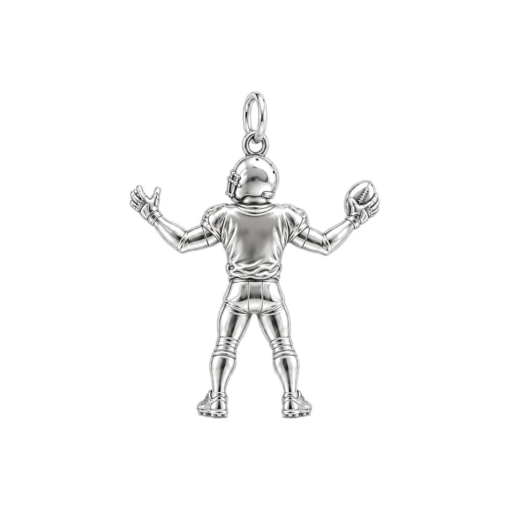 Game Day Gridiron Hero Charm Bracelet – Personalized Mom Gift – back of the charm, engraving area