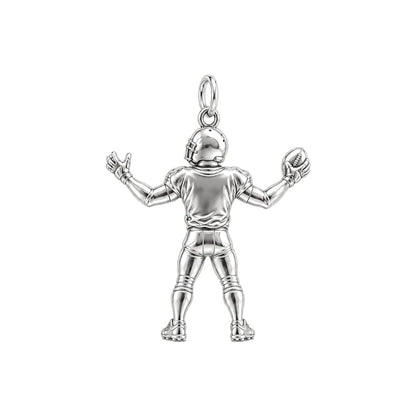 Game Day Gridiron Hero Charm Bracelet – Personalized Mom Gift – back of the charm, engraving area