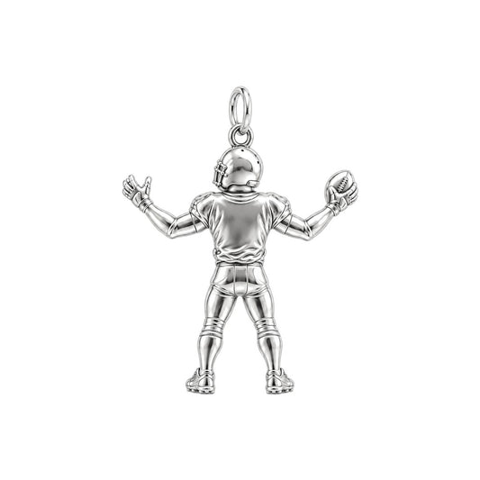 Game Day Gridiron Hero Charm Bracelet – Personalized Mom Gift – back of the charm, engraving area