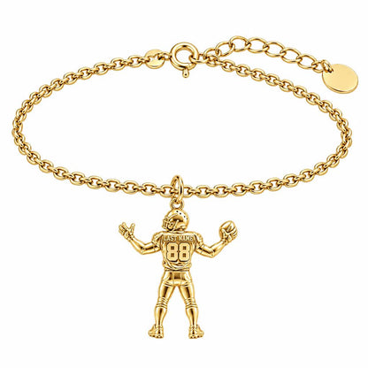 Game Day Gridiron Hero Charm Bracelet Set – 18K gold, front view
