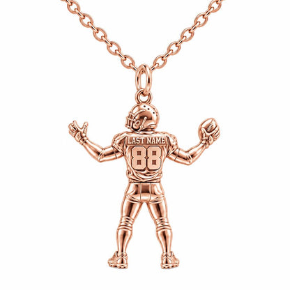 Game Day Gridiron Hero Charm Necklace Set – rose gold, front view