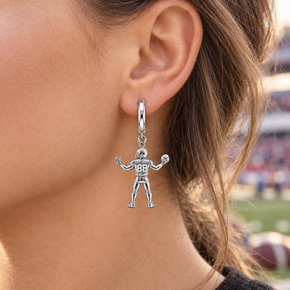 Game Day Gridiron Hero Huggie Charm Earrings – worn / in use