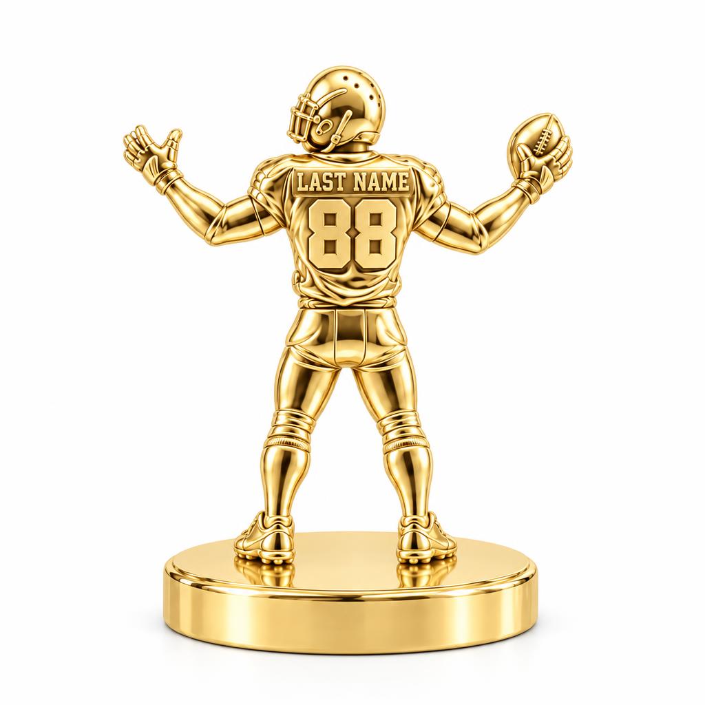 Game Day Gridiron Hero Keepsake Plaque – 18K gold, front view