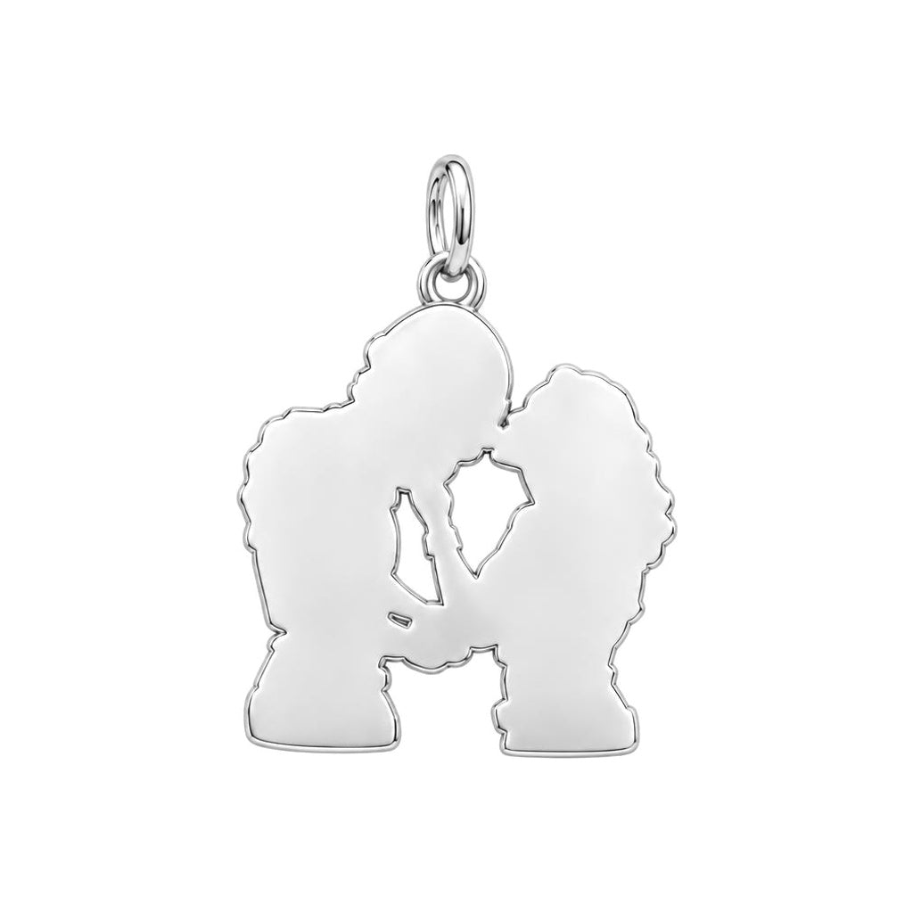 Game Day Kiss Charm Bracelet – Personalized Couple Gift – back of the charm, engraving area