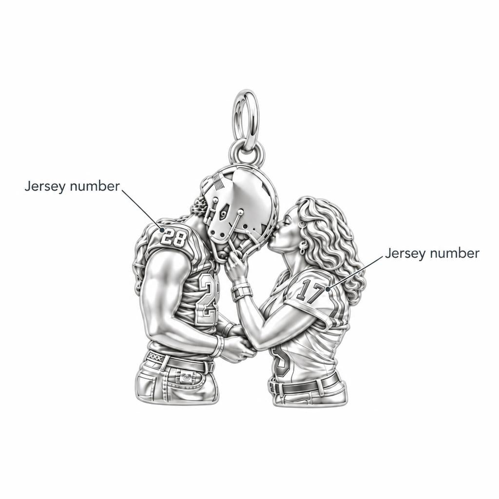 Game Day Kiss Charm Bracelet – Personalized Couple Gift – personalization guide