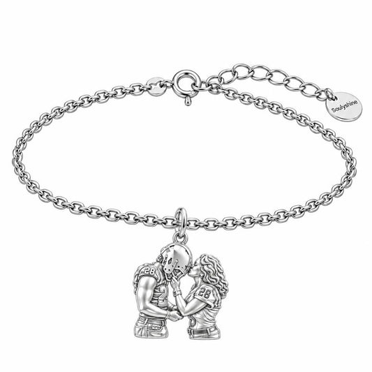 Game Day Kiss Charm Bracelet Set – silver, front view