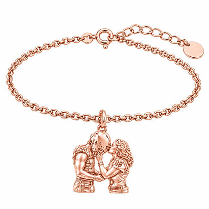 Game Day Kiss Charm Bracelet Set – rose gold, front view
