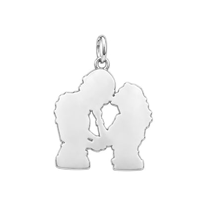 Game Day Kiss Charm Keychain – back of the charm, engraving area