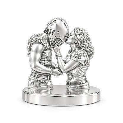 Game Day Kiss Keepsake Plaque – silver, front view