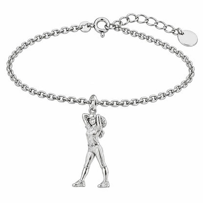Game Day Pitcher Charm Bracelet Set – silver, front view