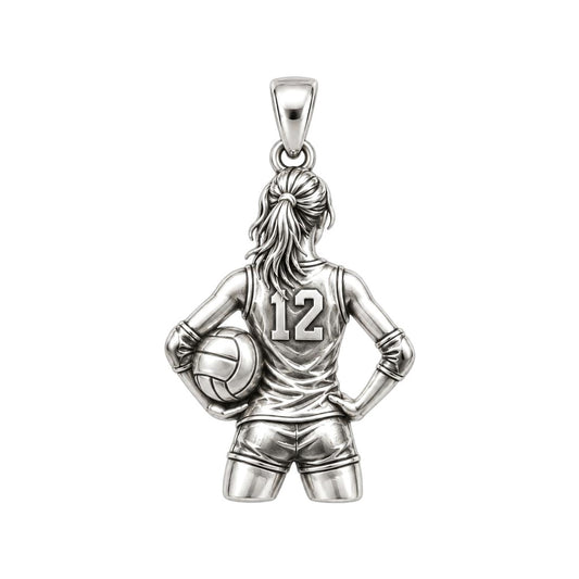 Game Day Spirit Charm Bracelet – Personalized Athlete Gift – silver charm, front view