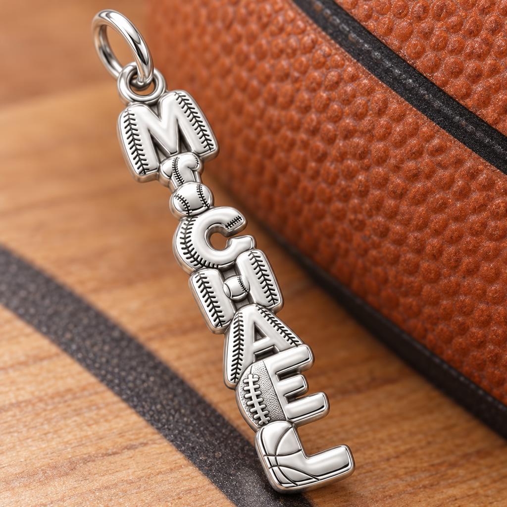 Game Day Spirit Charm Bracelet – Personalized Athlete Gift – macro detail of the charm