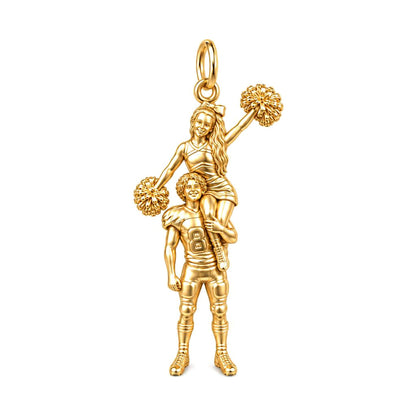 Game Day Spirit Couple Charm Bracelet – Personalized Couple Gift – 18K gold charm, front view