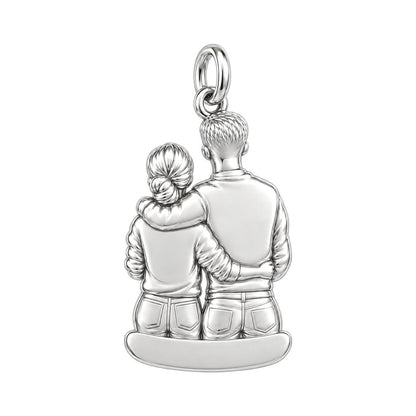 Game Day Together Charm Bracelet – Personalized Couple Gift – back of the charm, engraving area