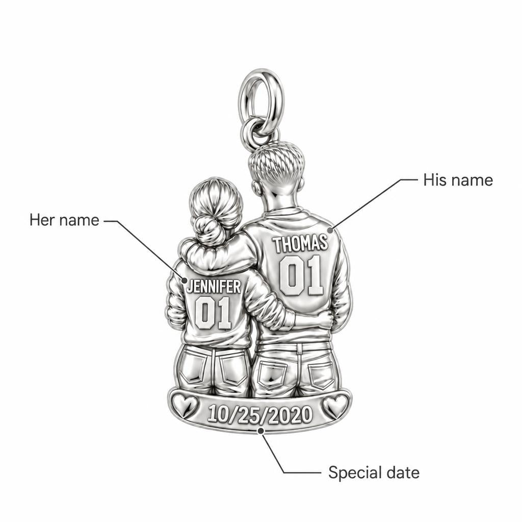 Game Day Together Charm Bracelet – Personalized Couple Gift – personalization guide