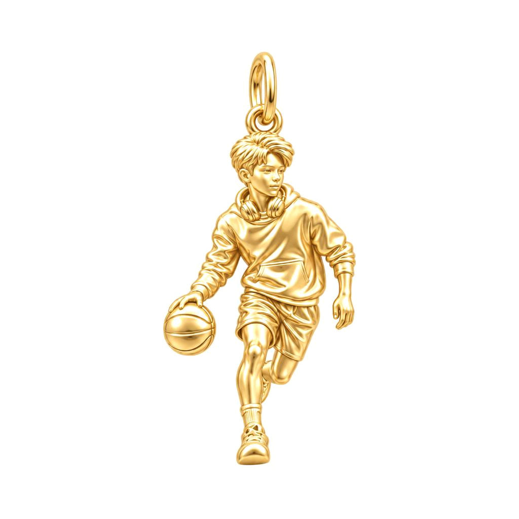 Game Point Dribbler Charm and Polyester Cord Bracelet Set