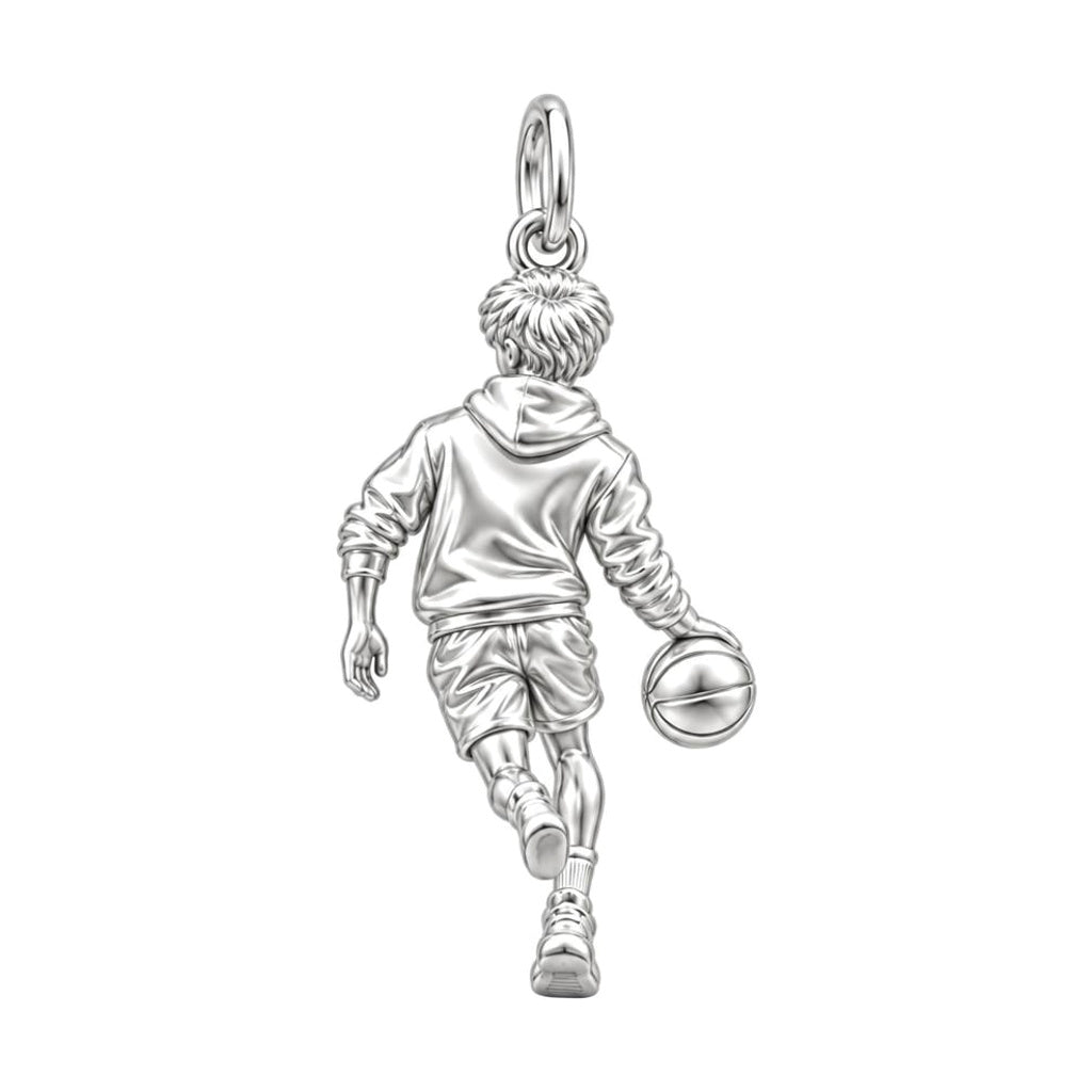 Game Point Dribbler Charm Keychain – back of the charm, engraving area