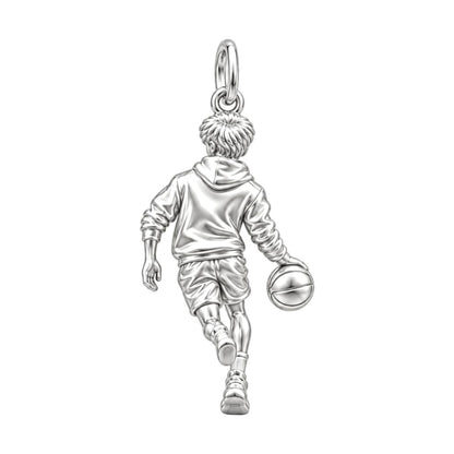 Game Point Dribbler Charm Keychain – back of the charm, engraving area