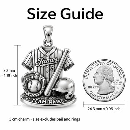 Gameday Jersey and Gear Charm Bracelet Set – size guide, 13 mm charm next to a quarter