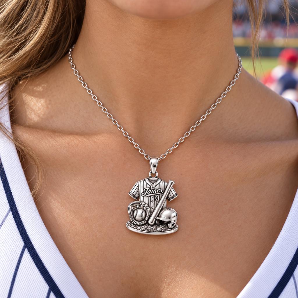 Gameday Jersey and Gear Charm Necklace Set – worn / in use