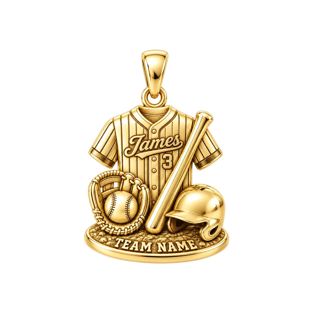 Gameday Jersey Charm Bracelet – Personalized Athlete Gift – 18K gold plated 3 cm charm, front view