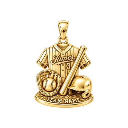 Gameday Jersey Charm Bracelet – Personalized Athlete Gift – 18K gold plated 3 cm charm, front view