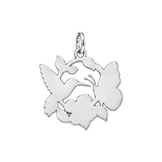 Garden Friends Meadow Charm and Polyester Cord Bracelet Set – back of the charm, engraving area