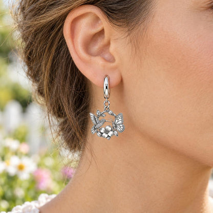 Garden Friends Meadow Huggie Charm Earrings – worn / in use
