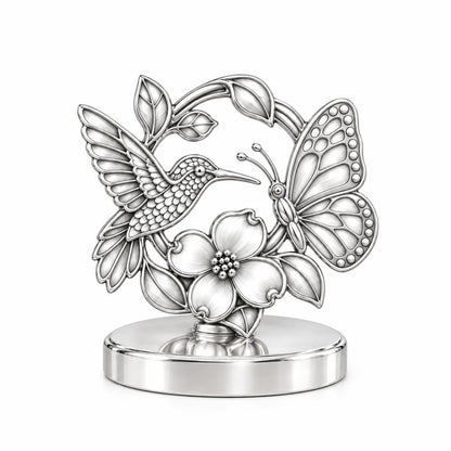 Garden Friends Meadow Keepsake Plaque – silver, front view