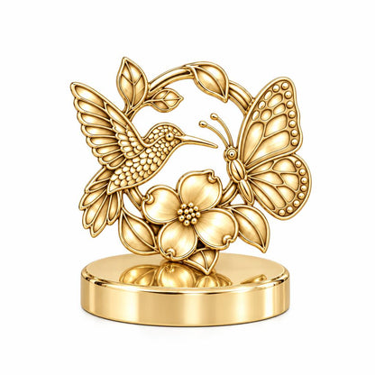 Garden Friends Meadow Keepsake Plaque – 18K gold, front view