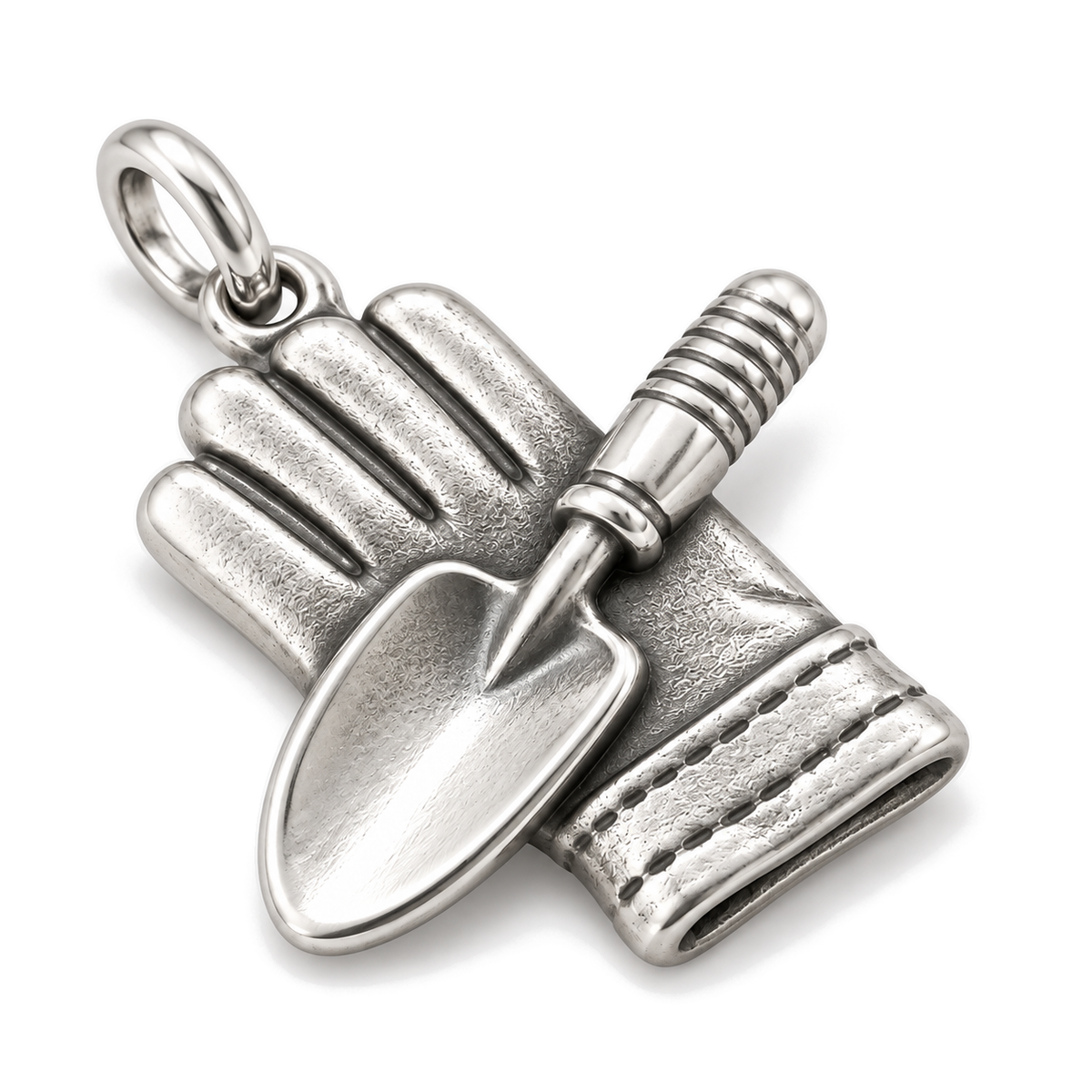 Garden Glove & Trowel Charm — Silver Super Macro | charm-topics-remaining-444-2026-09-14 | topic-220